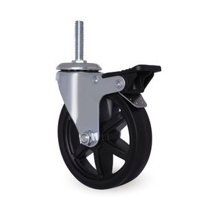 Roulettes à tige de 4 pouces avec frein pour meubles et équipements - Product Image 1