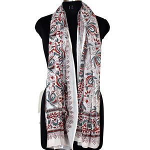Beautiful Handmade Cotton Scarf Luxury Plain White Indian Sarong Block Printed Neck Wrap & <b>Beach</b> <b>Cover</b>-<b>Up</b> Long Gift for <b>Women</b> - Product Image 6