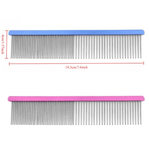แปรงหวีขนสุนัขแบบสองซี่ทำจากสแตนเลสอุปกรณ์กำจัดขนสำหรับสุนัขและแมวผลิตภัณฑ์กำจัดขน - Product Image 2