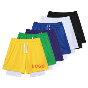 Vintage Mesh Biker Shorts Manufacturer Custom Logo Color Double <b>Layer</b> Eco-Friendly Breathable Digital All Print Blank Shorts - Product Image 1