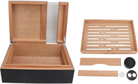 Fabricant personnalisé Boîte transparente en bois de cèdre acrylique de grande capacité humidificateur à cigares hydratant de puros