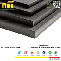 Panneau en mousse PVC WPC de haute qualité, épaisseur 20 mm, densité 0,6 g/cm3, couleur noire, panneaux de surface personnalisés, design d'intérieur Pima
