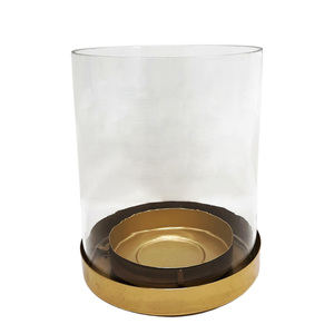 ชุด2แก้วและเหล็กเชิงเทียนเสาสีเทาขนาดใหญ่โลหะเชิงเทียนเสาสำหรับตกแต่งงานแต่งงาน - Product Image 3