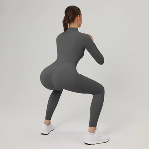 Ensemble de yoga 2 pièces pour femmes, vêtements d'été, avec soutien-gorge de sport et leggings taille haute, motif uni, matière spandex/nylon - Product Image 3