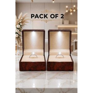 Boîte à bijoux luxueuse à double compartiment avec éclairage LED et logo personnalisé, coffret cadeau, boîte de vanité - Product Image 1