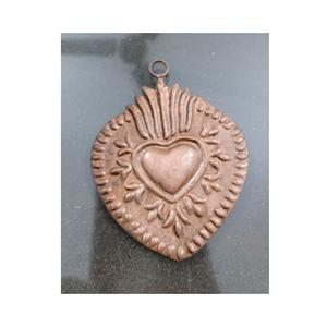 Puro Metal antiguo Sagrado Corazón Milagros Ornamento Caja de corazón de oro antiguo Caja de oración del corazón sagrado Católico - Product Image 5