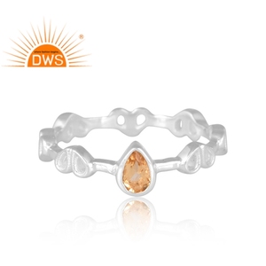 Increíble diseño 925 anillo de piedras preciosas de citrino Natural de plata esterlina para mujer joyería de diseño personalizado para mujer regalo para ella - Product Image 3