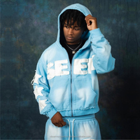Ensemble de survêtement unisexe personnalisé en coton épais à séchage rapide, avec sweat à capuche zippé et pantalon de survêtement, idéal pour l'hiver et le streetwear