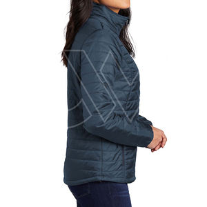 แจ็กเก็ตขนเป็ดบอมเบอร์แบบมีซิปสำหรับผู้หญิงมาใหม่มีบริการ OEM สำหรับฤดูหนาว - Product Image 3