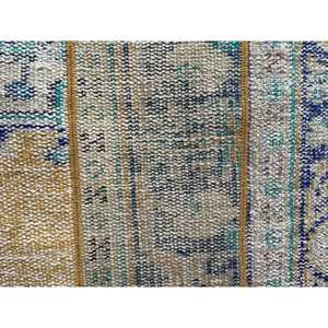 พรมวินเทจขนาด 1.9x6.4 ฟุต, พรมตุรกีแบบ Runner, พรมลายดอกไม้สีเหลืองน้ำเงิน - Product Image 5