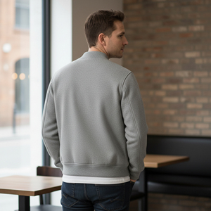 Nouvelle arrivée 2025 Veste universitaire 100% laine pour homme Couleur unie Poids lourd Surdimensionnée Confortable Respirante veste universitaire homme - Product Image 4