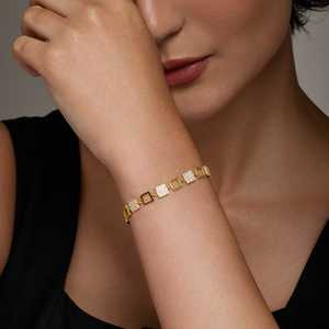 92.5 Silver Classic Geometric Pattern <b>Bracelet</b> for Parties Number-Shaped Bangles 191302 Model - Product Image 3