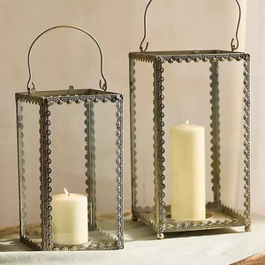 กระจกกระจกแก้วดีไซน์โคมไฟเทียนขนาด20ซม. สำหรับตกแต่งบ้านในวันคริสต์มาส2025-2026ล่าสุด - Product Image 1