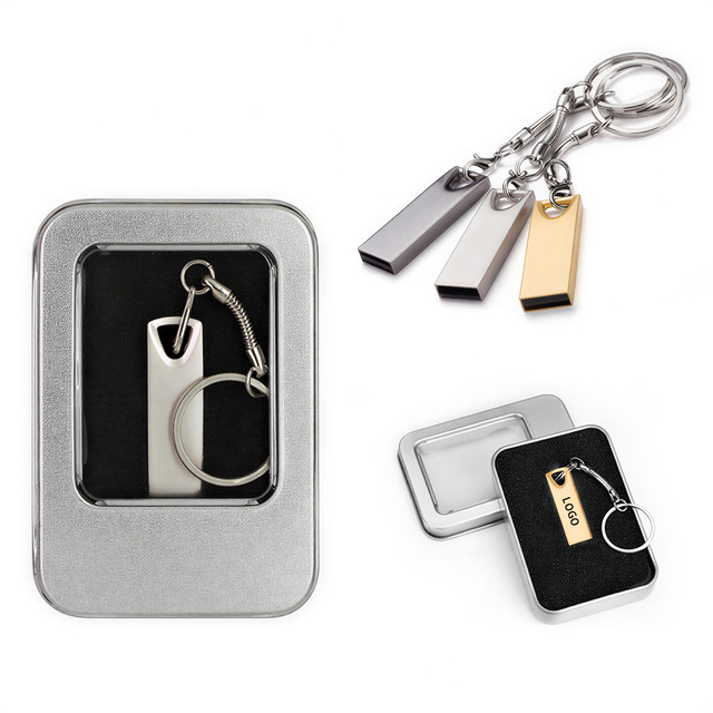 Custom Logo Metal Pendrive 2.0 3.0 3.1 USB Memory Stick 4GB 8GB 16GB 32GB 64GB Usb Flash Disk 64 GB Pen Drive Mini PC Stick