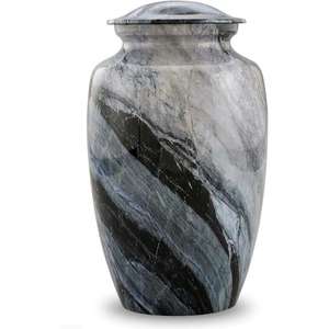 Urna de cremación grande hecha a mano con acabado de mármol Urna de cremación para adultos Urnas de cremación funerarias y conmemorativas para cenizas humanas - Product Image 4