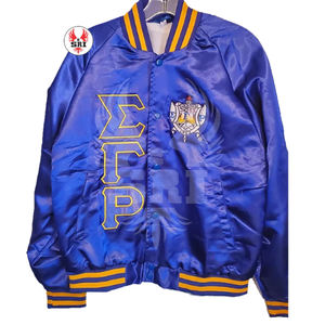 Haute qualité College Letterman Baseball Bomber veste Sigma Gamma Rho personnalisé Satin Varsity vêtements de travail pour les femmes longue saison d'hiver - Product Image 4