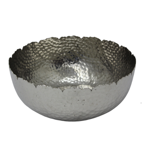 Vaisselle de service bol de forme ronde en aluminium Nickel finition Antique bol de service de nourriture fait à la main personnalisé en vrac - Product Image 5