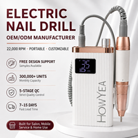 Ponceuse à ongles électrique sans fil 22000 tr/min, faible chaleur, silencieuse, pour le retrait du gel, les callosités et les soins de pédicure