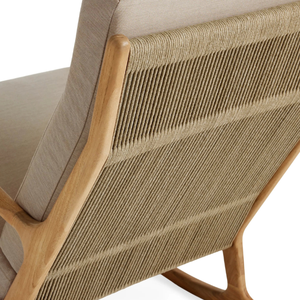 เก้าอี้โยกไม้สักสไตล์มินิมอลสำหรับระเบียงกลางแจ้งพร้อมเบาะรองนั่งนุ่มทนต่อสภาพอากาศ - Product Image 6