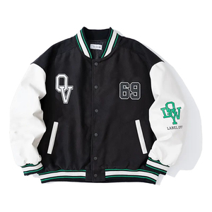 แจ็กเก็ตเบสบอลเลตเตอร์แมนแขนใหม่2024แจ็กเก็ตไม่มีลายสำหรับผู้ชายปรับแต่งได้ - Product Image 3