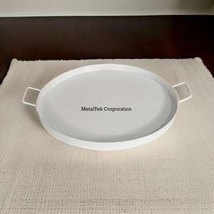 Bandeja Redonda de Metal con Asas para Suministros de Restaurantes y Hoteles Comerciales, Precio al por Mayor, Color Personalizado, Bandeja Decorativa de Hierro de Lujo - Product Image 2
