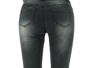 Venta al por mayor de pantalones vaqueros de cintura alta de las mujeres transpirables pantalones de mezclilla de pierna suelta con botón de decoración de verano estilo Casual - Product Image 5