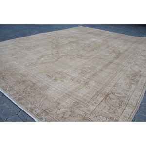 Alfombra Turca de 9.6x12.3 pies (292x376 cm), Alfombra Vintage Marrón Sólida - Product Image 3