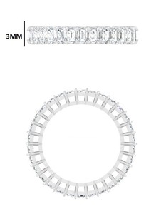 Original blanco/amarillo oro Esmeralda corte brillante VVS1 anillo de compromiso de diamante cultivado en laboratorio estilo Popular clásico - Product Image 3