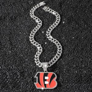 Colgante de Moissanita Cincinnati Bengals, Chapado en Oro de 14K, Accesorios de Moda Punk Hip-hop, Amuleto de Campeonato Plateado, Regalo Unisex - Product Image 4