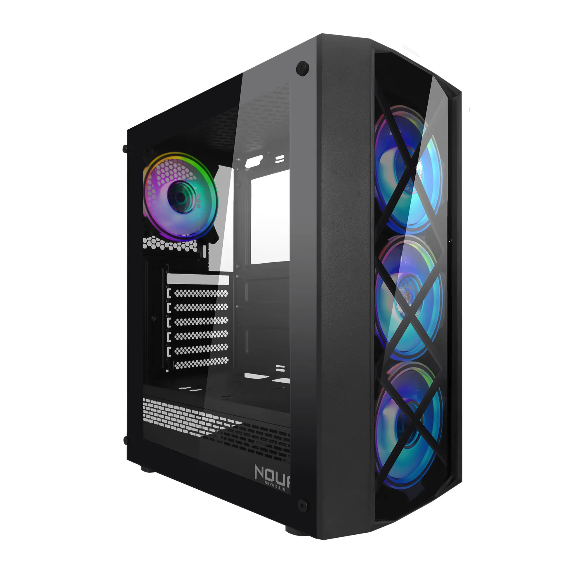Pc ATX Gaming Case Computer PC Desktop ARGB LED Cabinet Chassis Cases Tempered Glass For Gamer