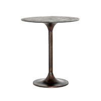 Table de bistro en métal au look royal avec dessus rond au design unique et finition bronze pour meubles de salon et de chambre à coucher