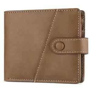 Cartera de Cuero Genuino con Bloqueo RFID, Diseño Nuevo, Unisex, Vintage, con Cierre de Cremallera, Delgada, para Tarjetas de Crédito - Product Image 5