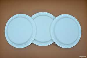 Assiette en papier de canne à sucre jetable de 11 pouces 4 CP 100% compostable biodégradable robuste écologique plaque de congélation au micro-ondes - Product Image 4