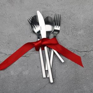 Ensemble d'argenterie blanche de qualité minimaliste pour la vaisselle vacances célébration fête vaisselle réutilisable ensemble de couverts en acier inoxydable - Product Image 5