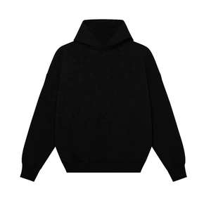 Premium 450 Gsm French Terry Heavy Weight Drop Shoulder bordado invierno personalizado negro Boxy Cropped Pullover Hoodie - Product Image 2