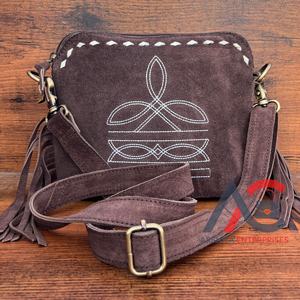 Offre Spéciale Designer Célèbres Marques Botte Point Véritable Daim En Cuir Frange Bandoulière Sac À Bandoulière Western De Luxe Sac À Main pour Femmes - Product Image 1