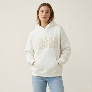 Sweat-shirt à capuche surdimensionné en coton premium, écologique, en polaire, avec logo personnalisé, pour l'hiver, style streetwear, pour femmes - Product Image 5