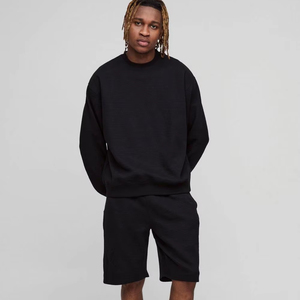 Twin Set Pantalones cortos y sudadera Conjuntos 100% Algodón Logotipo personalizado Oversized Casual Wear Twin Set para hombres - Product Image 1