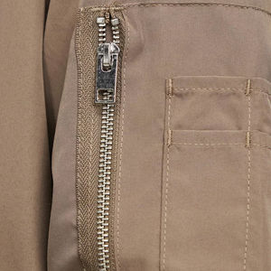 Manteau décontracté de grande taille pour hommes, blouson bombardier de couleur unie, printemps automne hiver, blouson bombardier tricoté en polyester à fermeture éclair de style vintage - Product Image 2