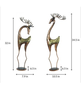 Exclusive Gold <b>Balloon</b> Dog Figurines Set of <b>2</b> Ceramic Decorative Table Accents for Contemporary Interiors and Trendy Home Decor - Product Image 4