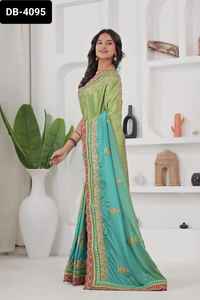 Nueva exclusiva ropa tradicional india mezcla perfecta de elegancia y rico Pallu bordado pesado Codding Design Work Saree - Product Image 5