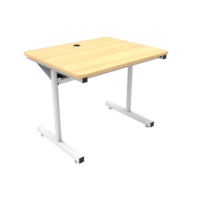 Bureau convertible VersaDesk Basic blanc/érable, hauteur réglable, surface de qualité commerciale, pliable, extensible, contemporain