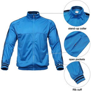 Conjunto de chándales cortavientos de invierno para hombre, ligeros, personalizados, impermeables, con logotipo personalizado, hechos de poliéster, nailon y cremallera - Product Image 3