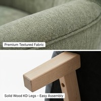 Fauteuil moderne écologique avec accoudoirs et pieds en bois de frêne massif KD, dossier incurvé, chaise de coiffeuse rembourrée sur mesure pour salon