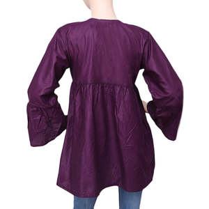 Kurti court brodé pour femmes - Violet - Product Image 3