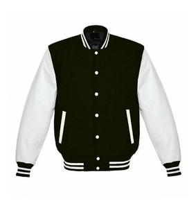 OEM de alta calidad parche bordado hombres Universidad personalizado béisbol bombardero Letterman Crop cuero manga más tamaño Varsity chaqueta - Product Image 6