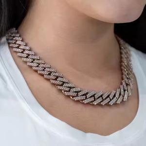 À la mode unisexe luxe argent cubain lien chaîne D couleur VVS clouté diamant testeur vérifier Moissanite pour mariage - Product Image 5