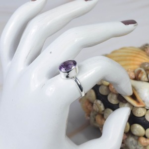 <b>Purple</b> Amethyst 925 Sterling Silver Gemstone Ring Handmade Jewelry February Month Birthstone Oval Shape <b>Gift</b> for Christmas - Product Image 2