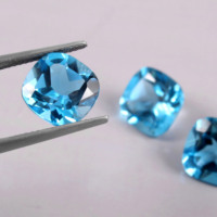 Pierre précieuse en forme de coussin en topaze blanche naturelle de 2mm à 30mm ambre à facettes pour la fabrication de bijoux en saphir turquoise orange précieux
