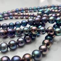 Perles d'eau douce rondes arc-en-ciel de qualité naturelle AAA certifiées GIA, pour la fabrication de bijoux, collier